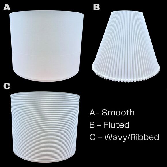 Ridged Table Lamp, Desk Lamp and Shade, Bedside Lamp, Sculptural Design - Picture 7 of 11